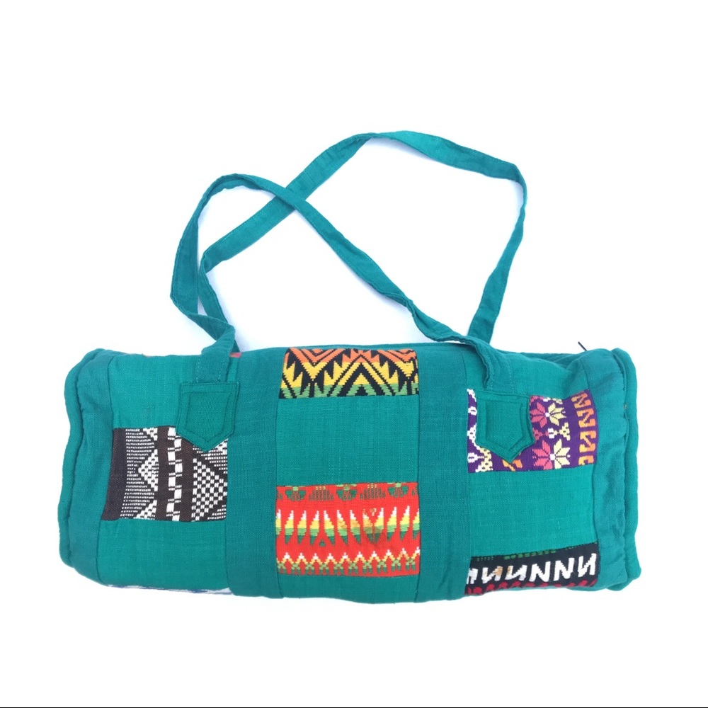 Vintage Southwestern-style Midi Patchwork Duffel